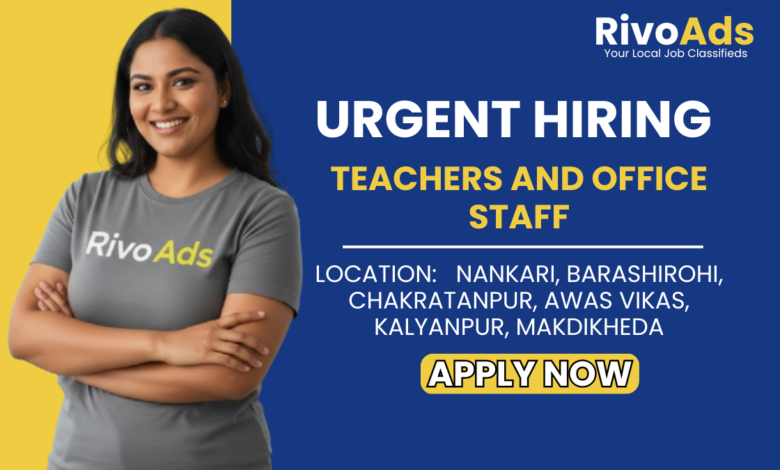 Teachers and Office Staff Job Vacancy at Kids Canvas School Jobs in Kanpur