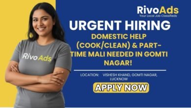 Jobs in Lucknow Domestic Help Cook and Part-time Mali vacancy Gomti Nagar