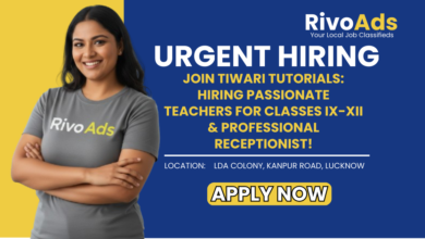 Jobs in Lucknow Teacher and Receptionist vacancy Tiwari Tutorials LDA Colony Kanpur Road