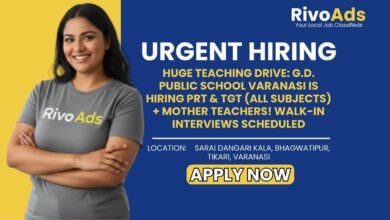 Jobs in Varanasi G.D. Public School Teacher Hiring PRT TGT Mother Teacher
