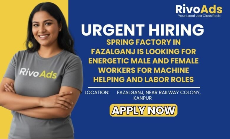 Jobs in Kanpur Factory Helper Labor Vacancy Fazalganj Spring Factory