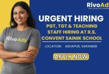 Jobs in Varanasi: Teacher recruitment for PGT and TGT roles at R.S. Convent Sainik School Varanasi