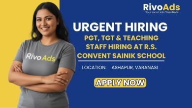 Jobs in Varanasi: Teacher recruitment for PGT and TGT roles at R.S. Convent Sainik School Varanasi