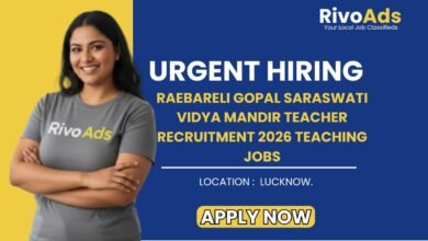 Raebareli Gopal Saraswati Vidya Mandir Teacher Recruitment 2026 Teaching Jobs