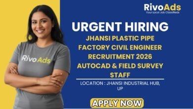 Jhansi Plastic Pipe Factory Civil Engineer Recruitment 2026 AutoCAD & Field Survey Staff