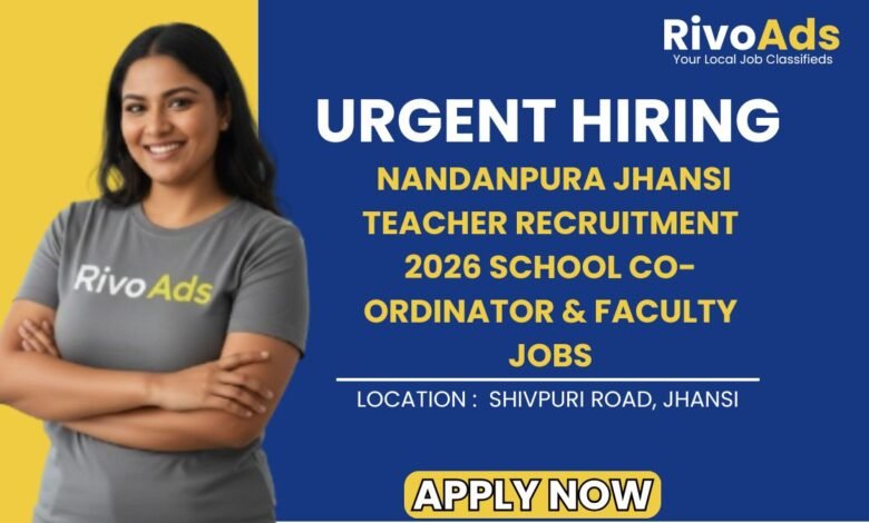 Nandanpura Jhansi Teacher Recruitment 2026 School Co-ordinator & Faculty Jobs