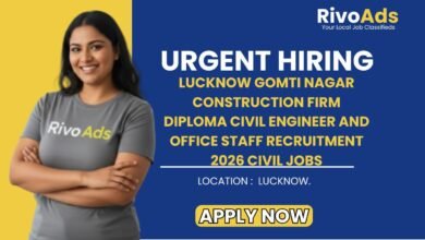 Lucknow Gomti Nagar Construction Firm Diploma Civil Engineer and Office Staff Recruitment 2026 Civil Jobs