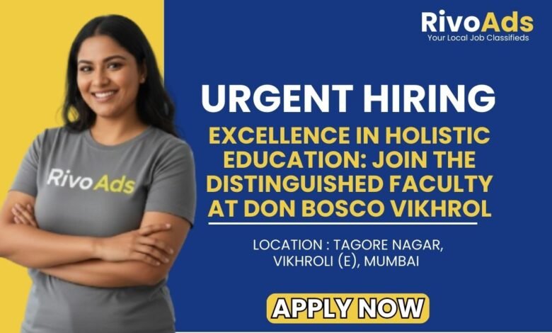Don Bosco Vikhroli Recruitment 2026 Teacher Vacancy
