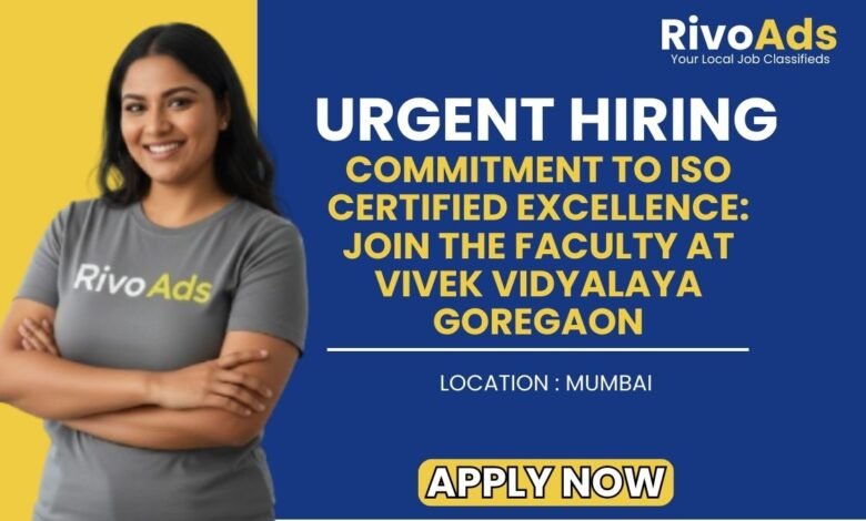 Vivek Vidyalaya Goregaon Recruitment 2026 Shikshan Sevak Vacancy