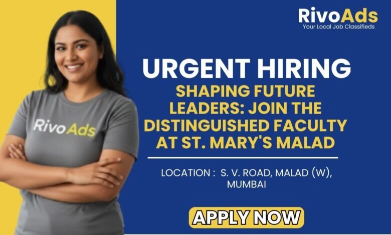 St Marys English School Malad Recruitment 2026 Teacher Vacancy