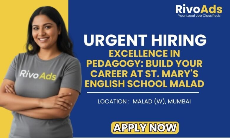 St Marys School Malad Recruitment 2026 Teacher Vacancy
