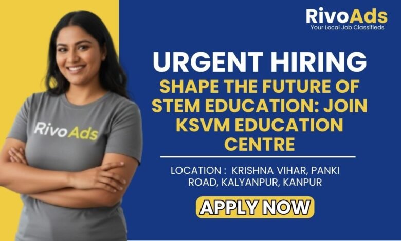 KSVM Education Centre Kanpur Jobs 2026 PGT Biology Vacancy