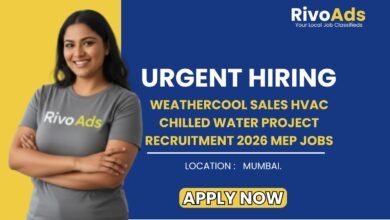 Weathercool Sales HVAC Chilled Water Project Recruitment 2026 MEP Jobs