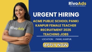 Acme Public School Panki Kanpur Female Teacher Recruitment 2026 Teaching Jobs