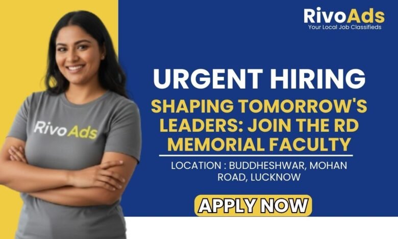 RD Memorial School Buddheshwar Lucknow Jobs 2026 Teacher Vacancy