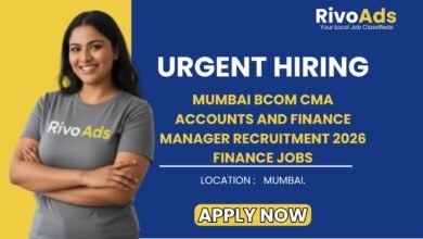 Mumbai BCom CMA Accounts and Finance Manager Recruitment 2026 Finance Jobs