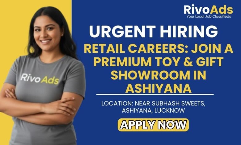 Text: Ashiyana Lucknow Showroom Jobs 2026 Sales Staff Vacancy