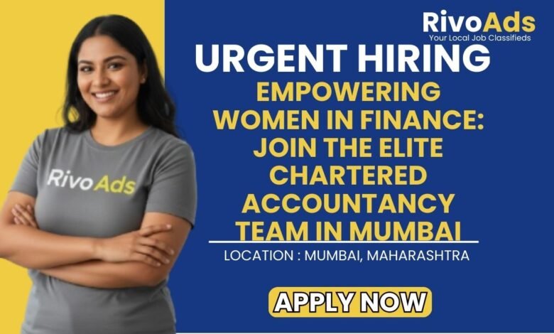 Mumbai CA Firm Female Staff Recruitment 2026 Audit Vacancy
