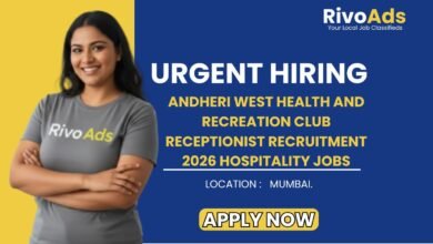 Andheri West Health and Recreation Club Receptionist Recruitment 2026 Hospitality Jobs