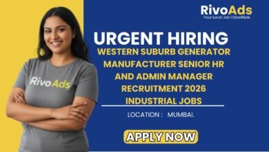 Western Suburb Generator Manufacturer Senior HR and Admin Manager Recruitment 2026 Industrial Jobs