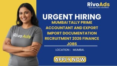 Mumbai Tally Prime Accountant and Export Import Documentation Recruitment 2026 Finance Jobs