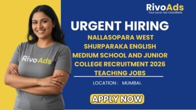 Nallasopara West Shurparaka English Medium School and Junior College Recruitment 2026 Teaching Jobs