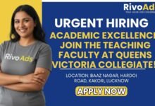 Queens Victoria Collegiate Lucknow Jobs 2026 Teacher Vacancy