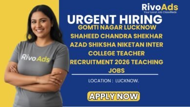 Gomti Nagar Lucknow Shaheed Chandra Shekhar Azad Shiksha Niketan Inter College Teacher Recruitment 2026 Teaching Jobs