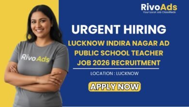 Lucknow Indira Nagar AD Public School Teacher Job 2026 Recruitment