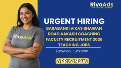 Barabanki Vikas Bhawan Road Aakash Coaching Faculty Recruitment 2026 Teaching Jobs