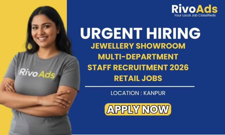 Jewellery Showroom Multi-Department Staff Recruitment 2026 Retail Jobs