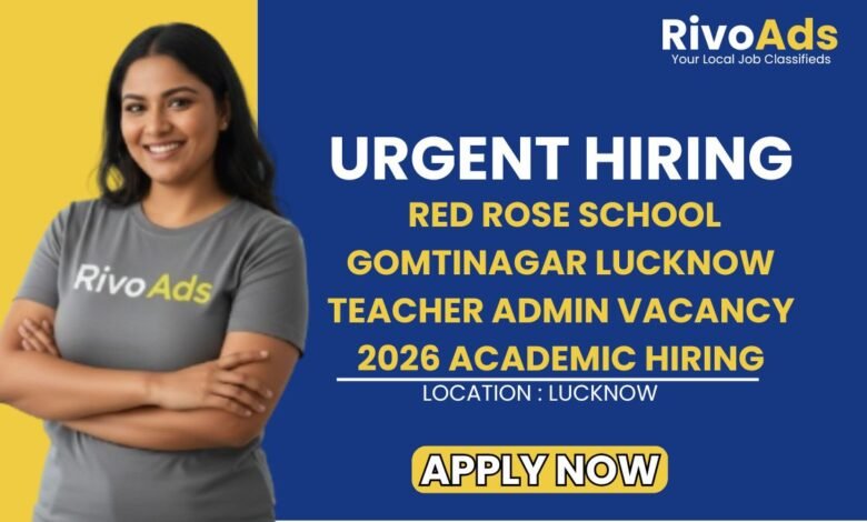 Red Rose School Gomtinagar Lucknow Teacher Admin Vacancy 2026 Academic Hiring