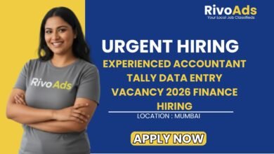 Experienced Accountant Tally Data Entry Vacancy 2026 Finance Hiring