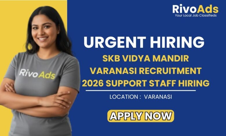 SKB Vidya Mandir Varanasi Recruitment 2026 Support Staff Hiring