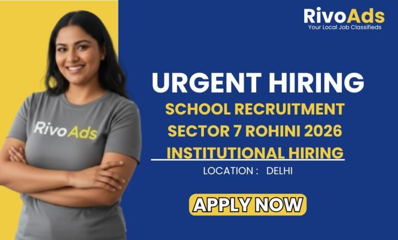 School Recruitment Sector 7 Rohini 2026 Institutional Hiring