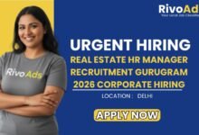 Real Estate HR Manager Recruitment Gurugram 2026 Corporate Hiring