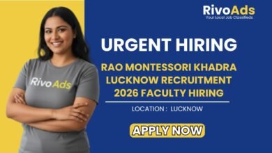 Rao Montessori Khadra Lucknow Recruitment 2026 Faculty Hiring