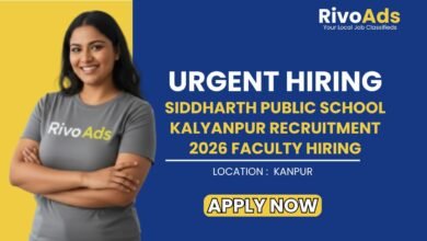 Siddharth Public School Kalyanpur Recruitment 2026 Faculty Hiring