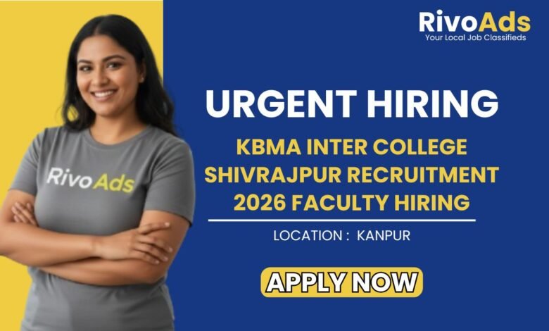 KBMA Inter College Shivrajpur Recruitment 2026 Faculty Hiring