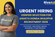 Anukta Honda Ghazipur Recruitment 2026 Official Hiring Banner