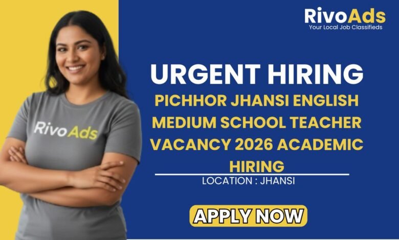 Pichhor Jhansi English Medium School Teacher Vacancy 2026 Academic Hiring