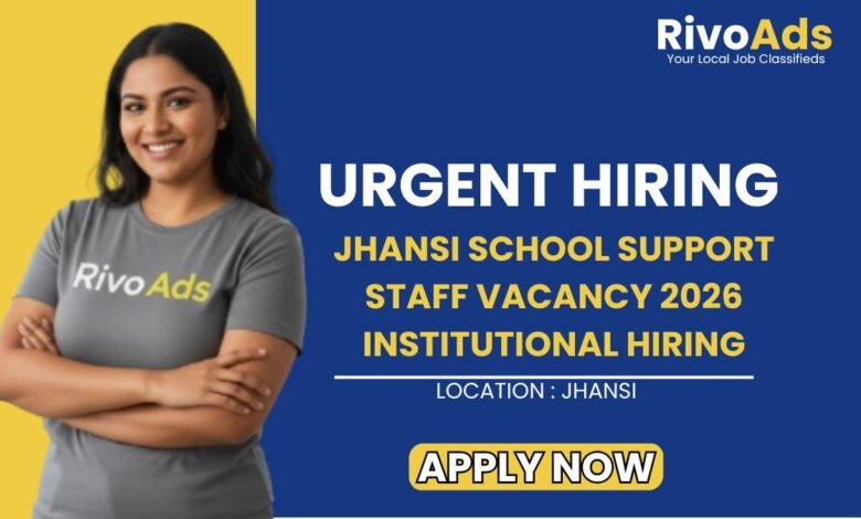 Jhansi School Support Staff Vacancy 2026 Institutional Hiring