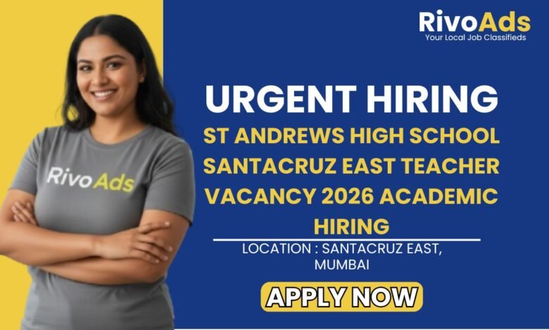 St Andrews High School Santacruz East Teacher Vacancy 2026 Academic Hiring