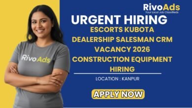 Escorts Kubota Dealership Salesman CRM Vacancy 2026 Construction Equipment Hiring