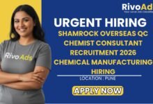 Shamrock Overseas QC Chemist Consultant Recruitment 2026 Chemical Manufacturing Hiring