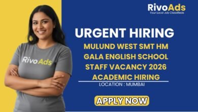 Mulund West Smt HM Gala English School Staff Vacancy 2026 Academic Hiring