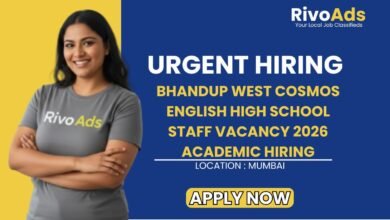 Bhandup West Cosmos English High School Staff Vacancy 2026 Academic Hiring