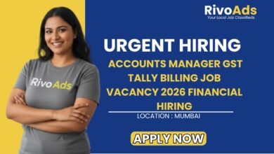 Accounts Manager GST Tally Billing Job Vacancy 2026 Financial Hiring