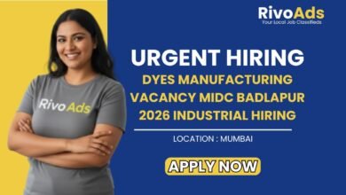 Dyes Manufacturing Vacancy MIDC Badlapur 2026 Industrial Hiring