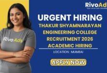 Thakur Shyamnarayan Engineering College Recruitment 2026 Academic Hiring